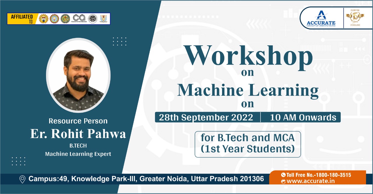Workshop on Machine Learning for BTech and MCA students